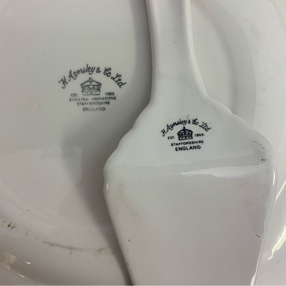 Vintage Aynsley Rose Pattern Plate and Server Set - Picture 7 of 8